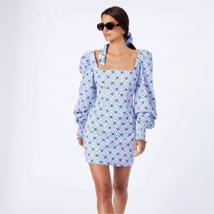Caroline Constas Elliot Puff Sleeve Mini Dress